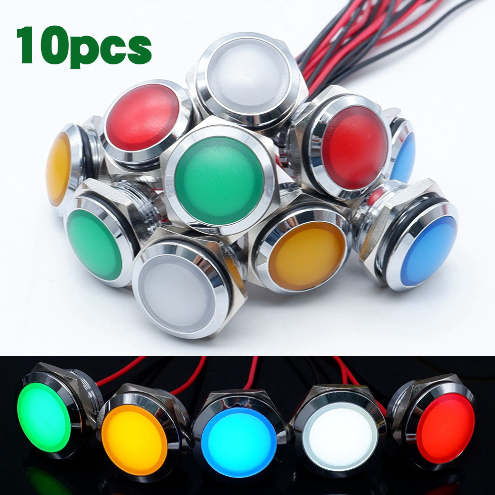 Signal Panel Orange - 10 pièces 12/16/19/22mm indicateur LED en