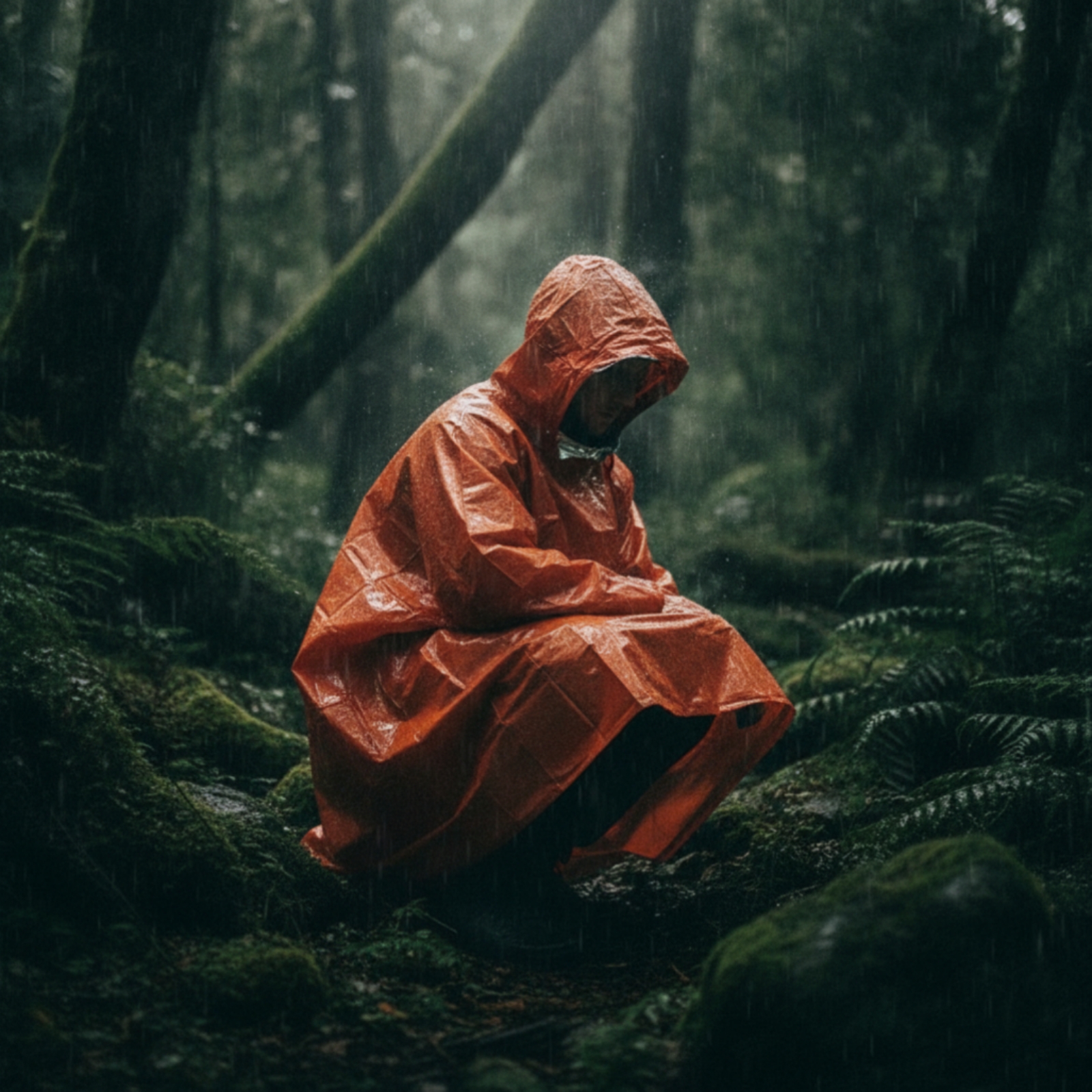 Emergency Poncho Rain - Poncho de pluie à capuche coupe-vent,