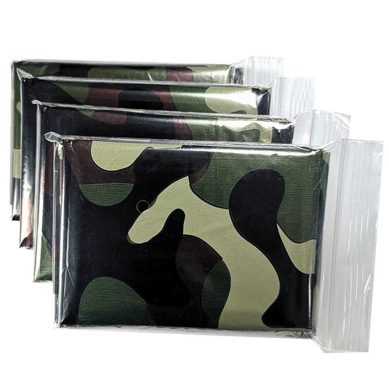 Emergency Poncho Rain - Couverture thermique d'urgence pliante, imperméable, coupe-vent,