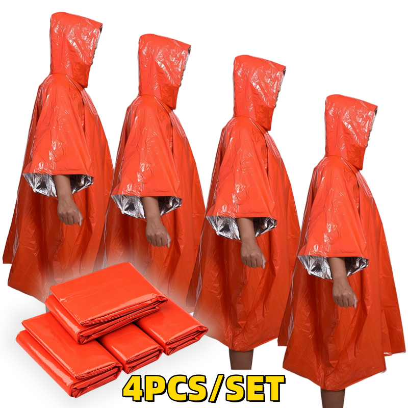 Emergency Poncho Rain - Poncho de pluie d'urgence 1PC/2PCS/4PCS, couverture