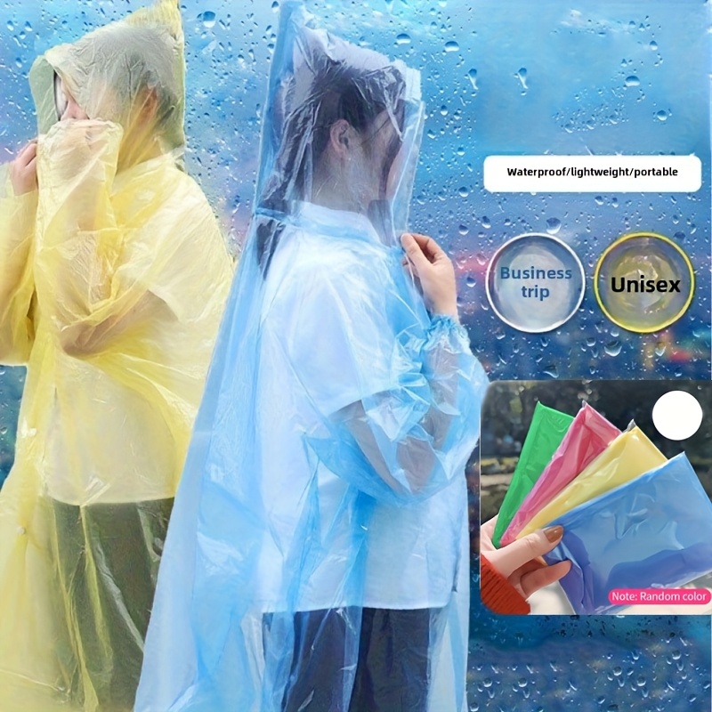 Emergency Poncho Rain - Poncho imperméable jetable, 5/10 pièces, pour