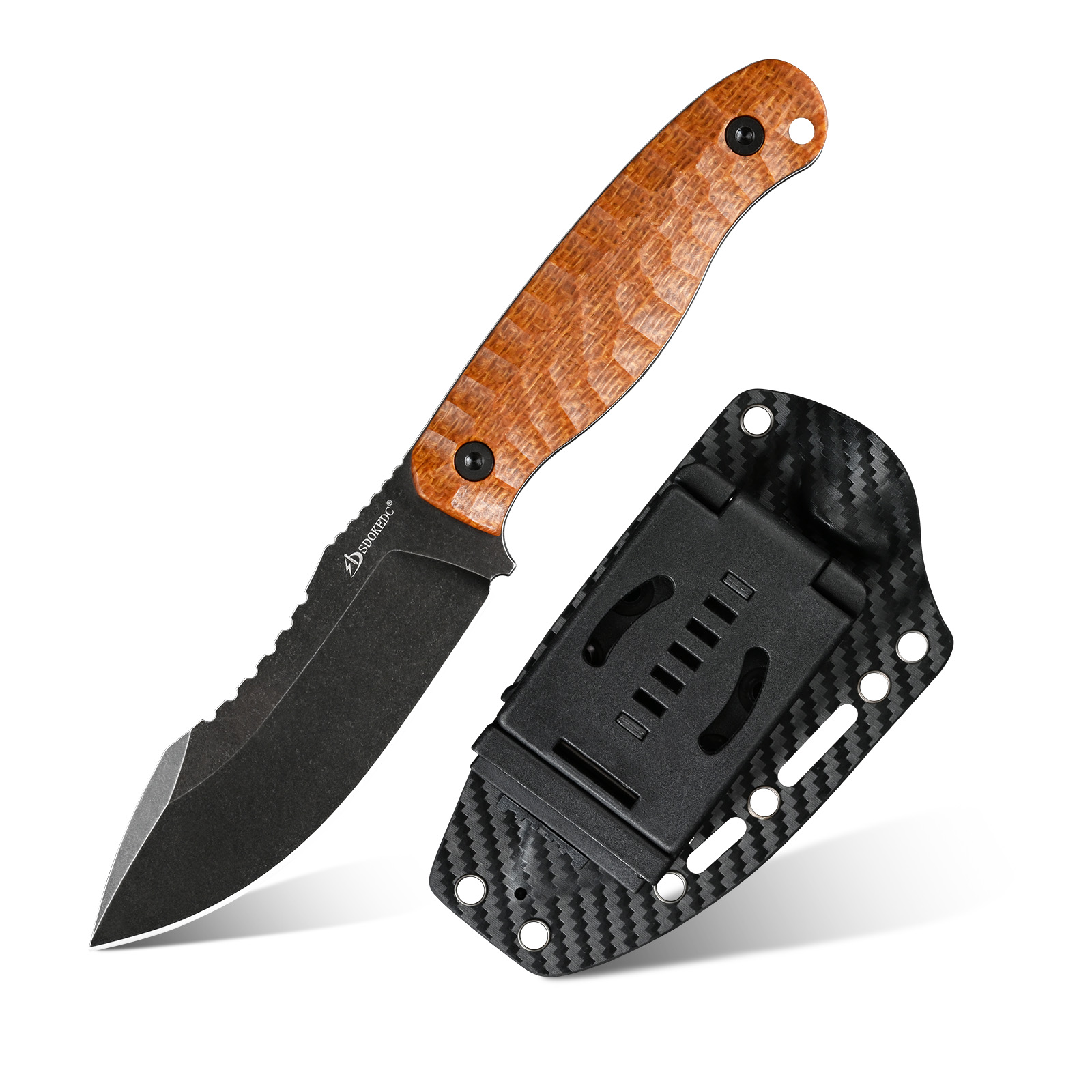 Bushcraft Knife Fixed - Couteau utilitaire en acier SDOKEDC DC53,