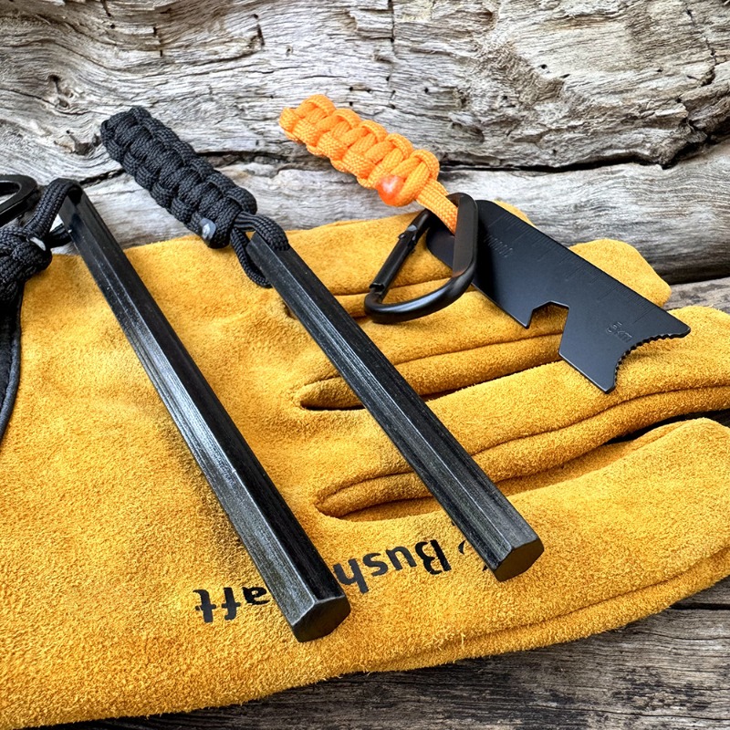 Fire Starting Kit - Bâton de magnésium hexagonal tressé à