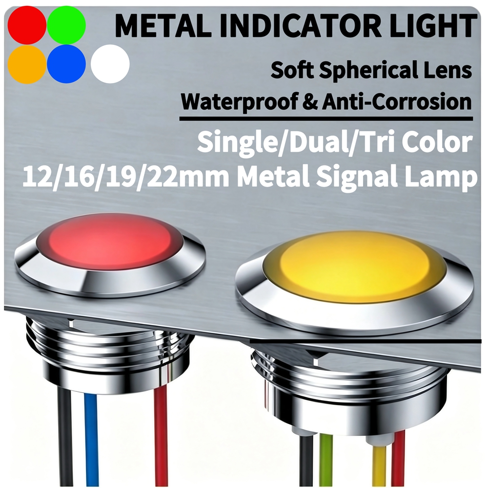 Signal Panel Orange - Lampe indicatrice LED métallique étanche sphérique
