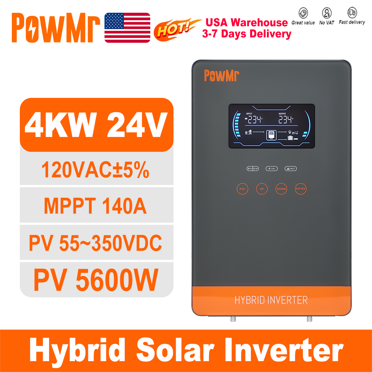 Solar Emergency Charger - PowMr USA Onduleur Solaire Hybride 4000W