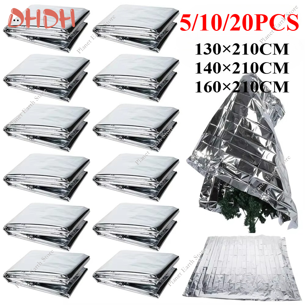 Survival Blanket Reflective - Couverture thermique d'urgence 5/10/20 pièces, feuille