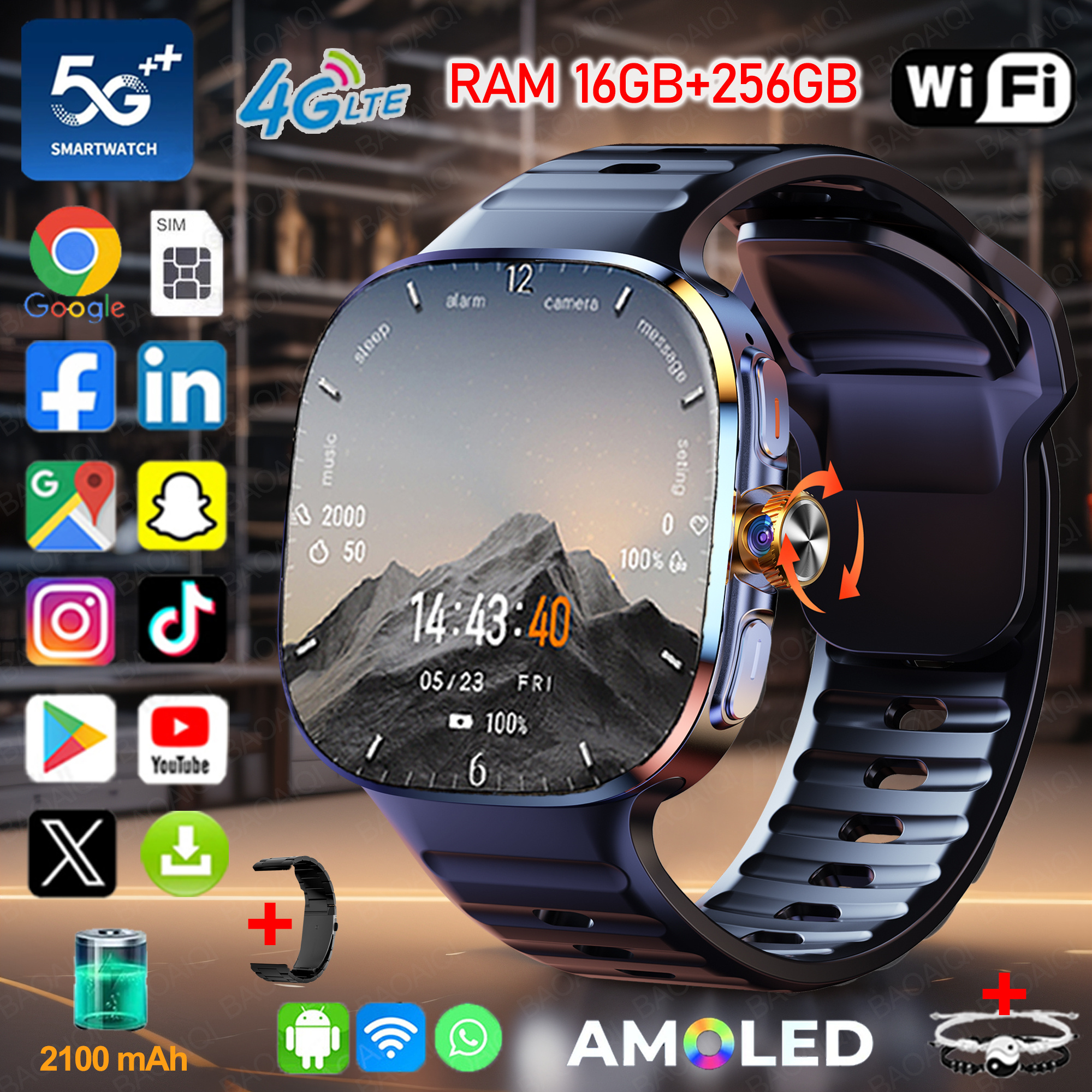 Compass Lensatic - Montre connectée 4G/5G à écran plus