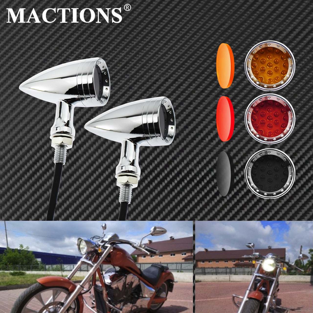 Signal Panel Orange - Clignotant LED pour moto, clignotant à