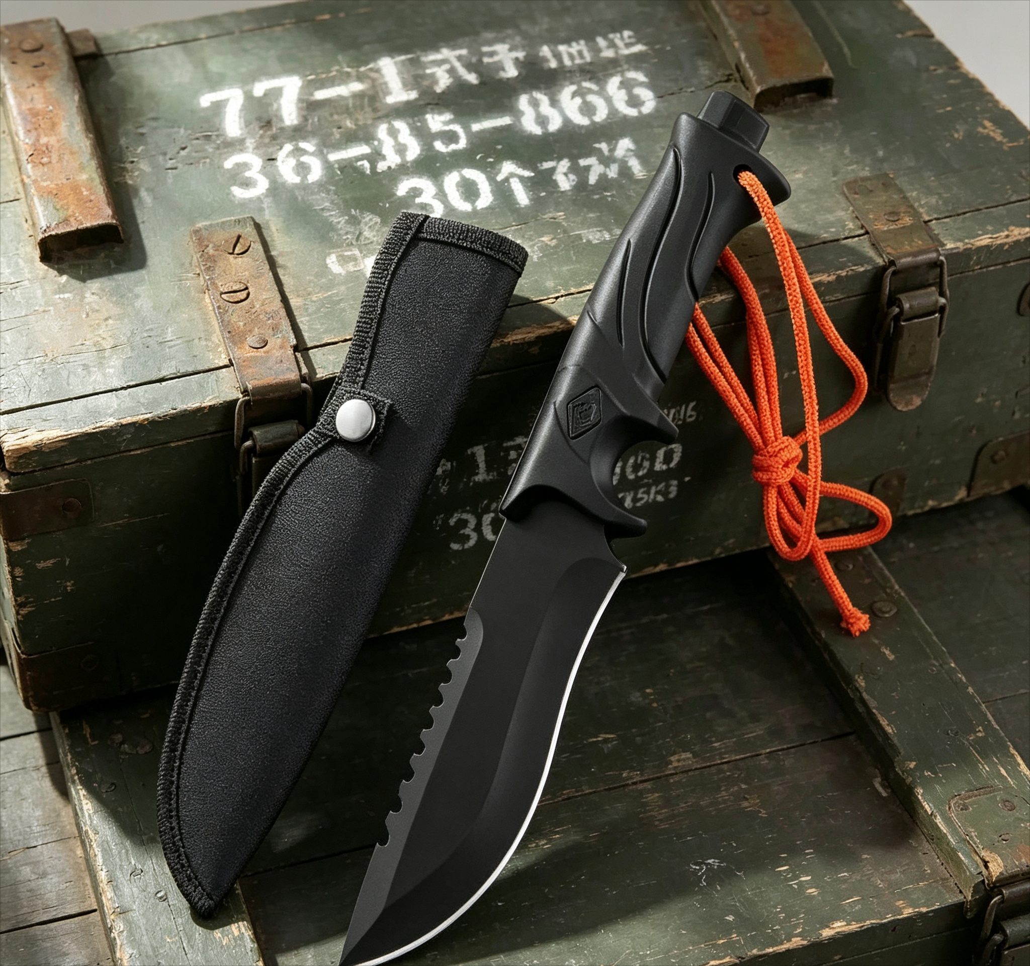 Bushcraft Knife Fixed - Couteau à lame fixe multi-usage pour