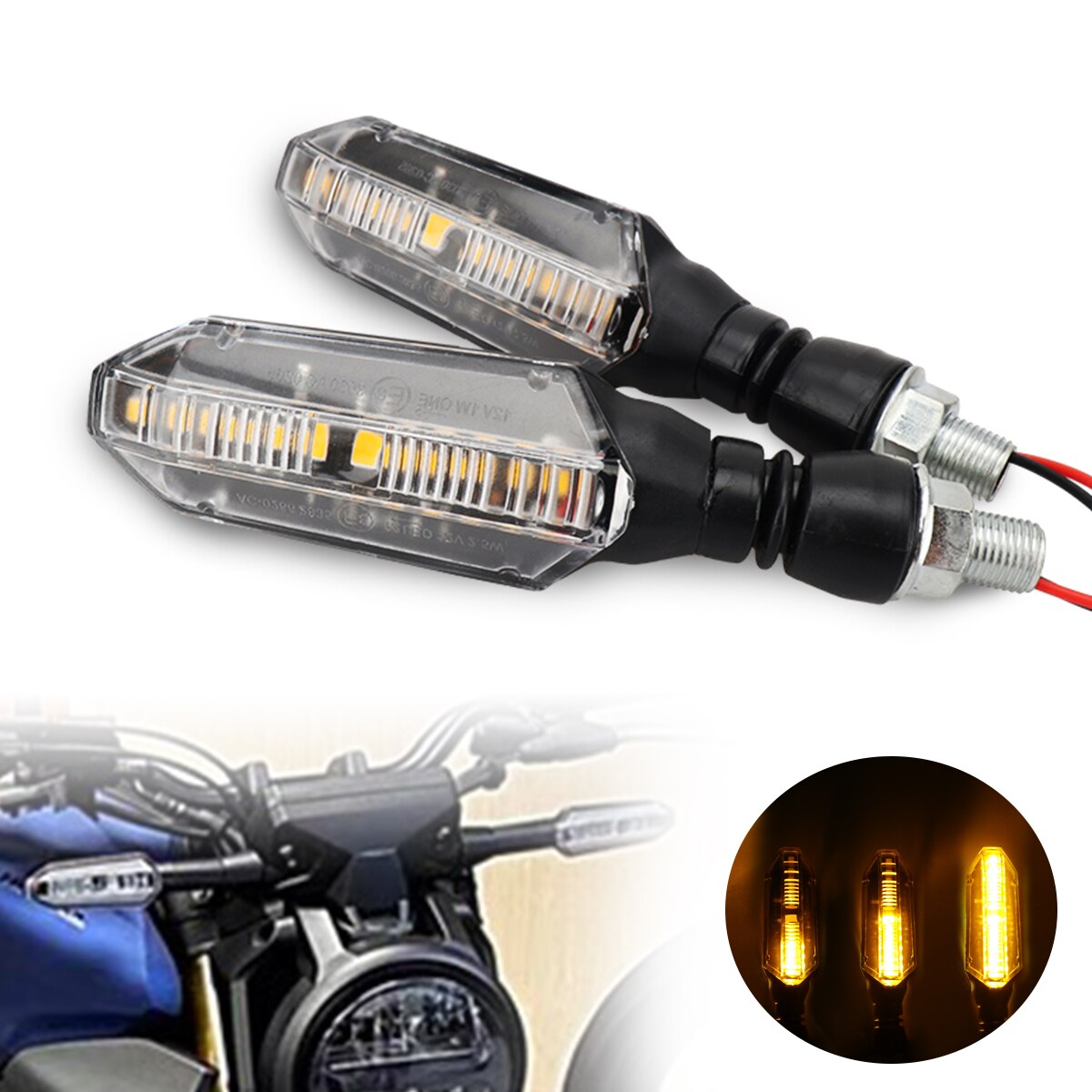 Sos Light Strobe - Clignotants LED jaunes pour moto, indicateur