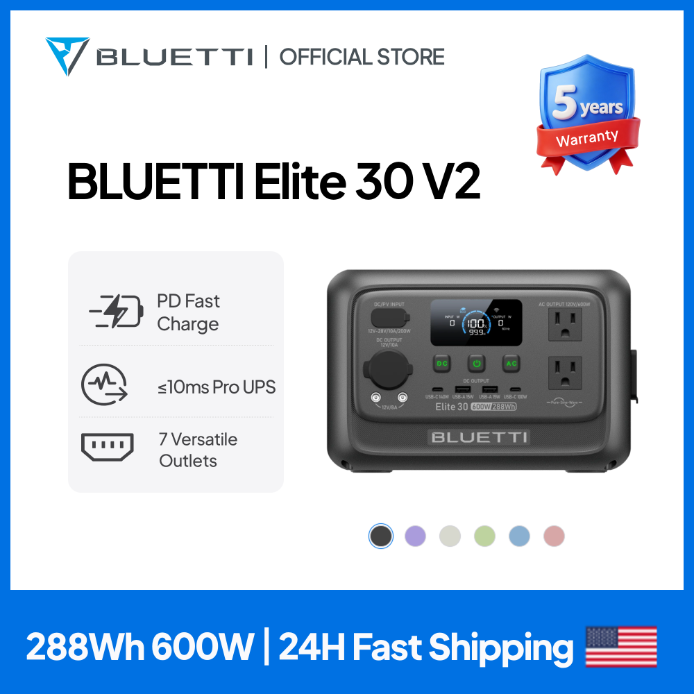 Solar Emergency Charger - 【Renouvellement】Centrale électrique portable BLUETTI Elite 30
