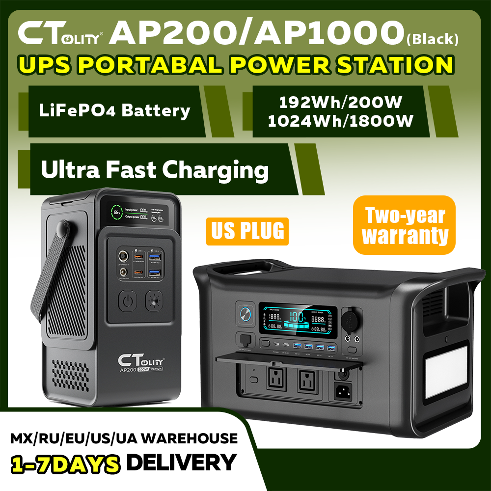 Solar Emergency Charger - Station d'alimentation portable CTOLITY AP200 AP1000