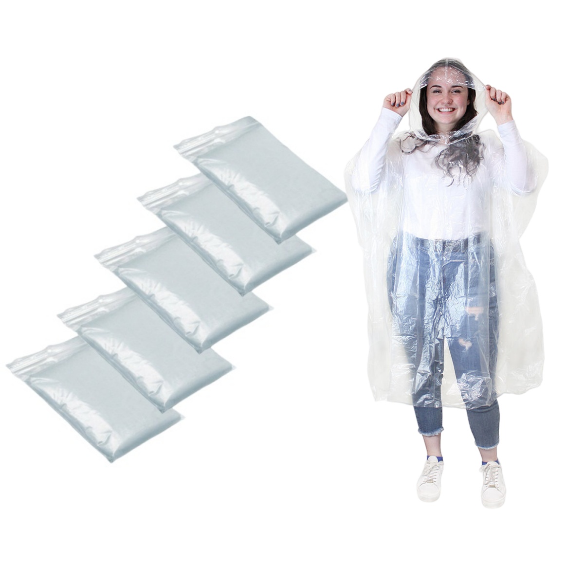 Emergency Poncho Rain - Poncho Imperméable Transparent Portable pour Adulte,