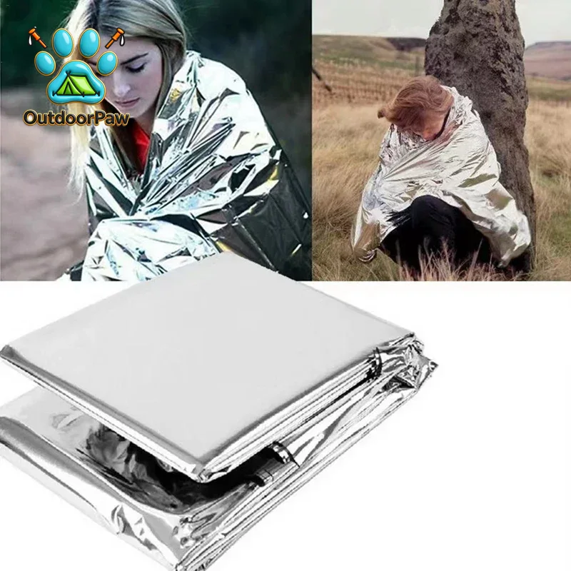 Survival Blanket Reflective - Couverture thermique réfléchissante d'urgence 160*210cm, 1