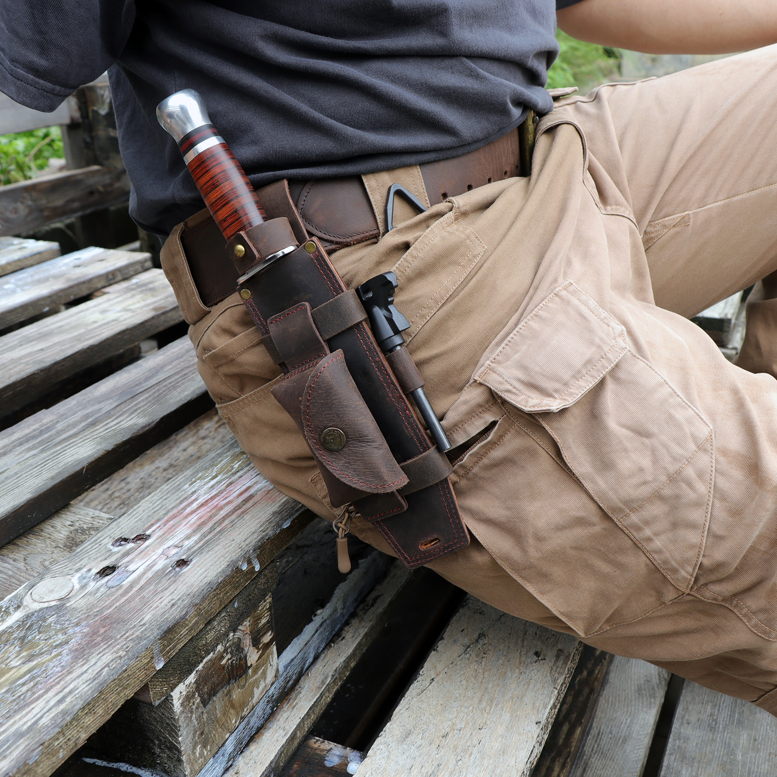 Étui en cuir Tourbon pour cout - Bushcraft Knife Fixed avis et prix