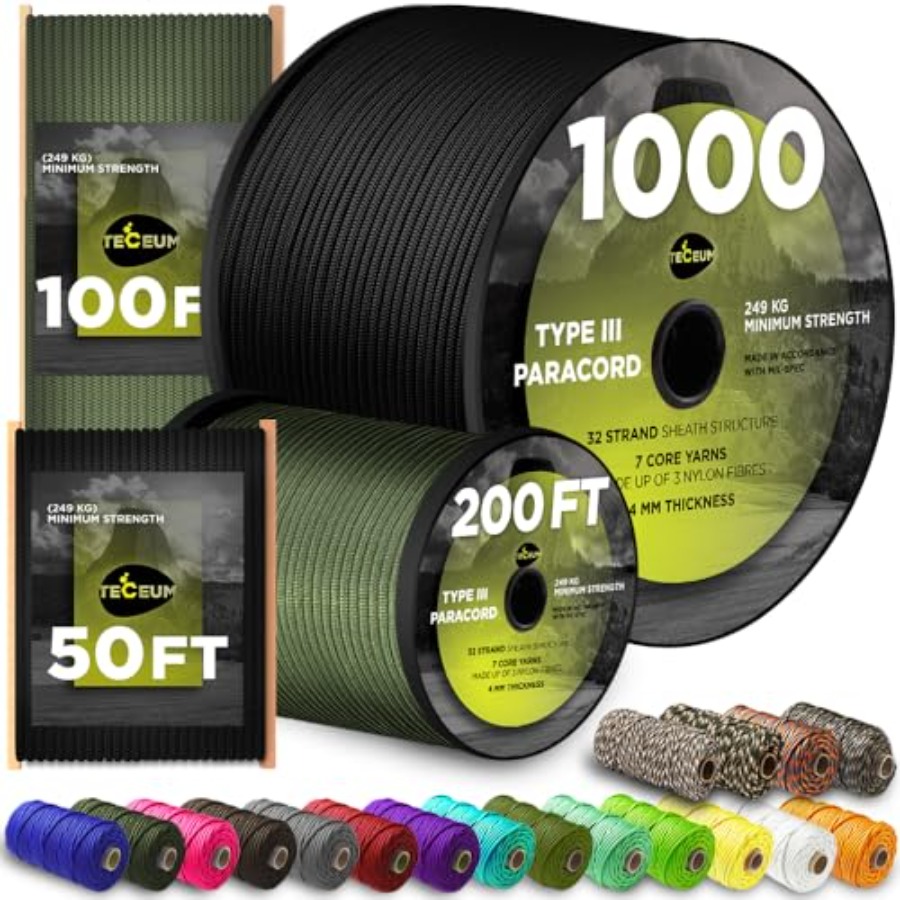 Cordon de Paracord 5/32'' 1000 - Para Cord 1000Ft avis et prix