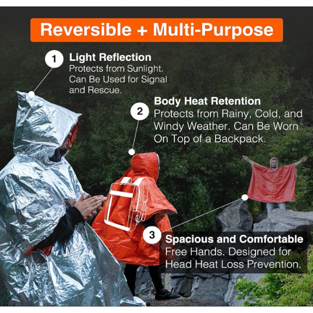 Poncho de pluie d'urgence exté - Emergency Poncho Rain avis et prix
