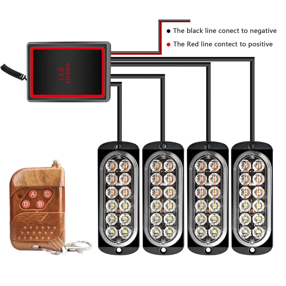Feux stroboscopiques LED 4x12  - Sos Light Strobe avis et prix