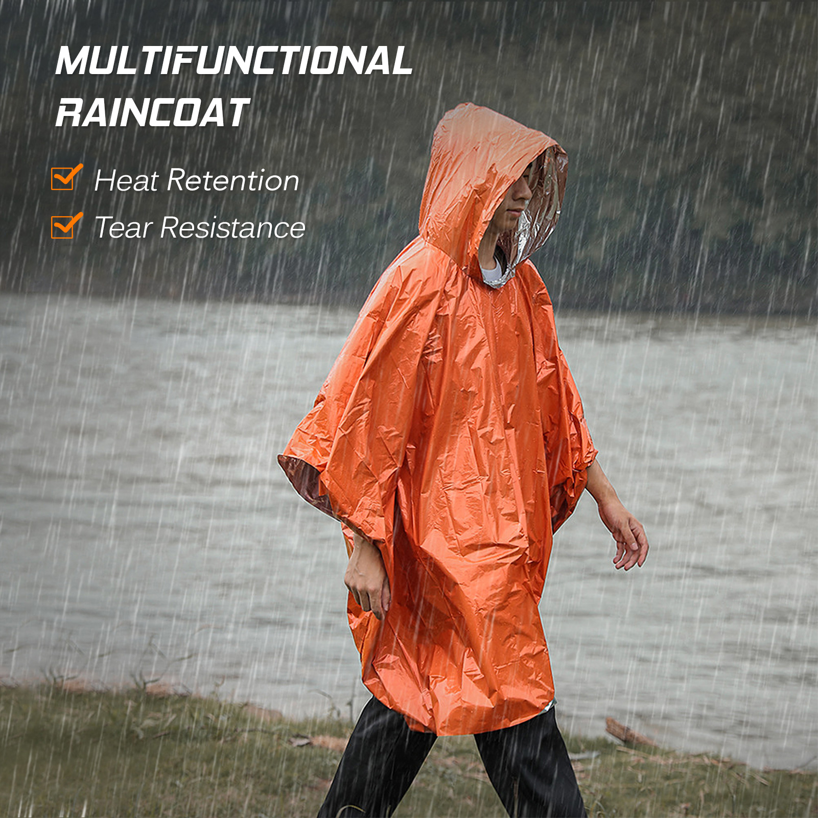 Poncho de pluie d'urgence, cou - Emergency Poncho Rain avis et prix