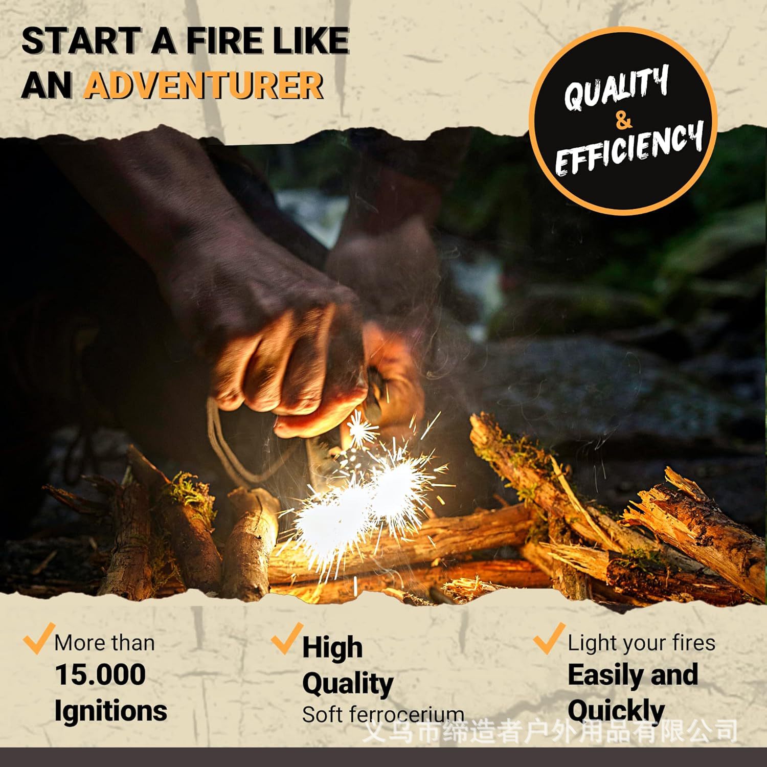 Allume-feu portable en acier e - Magnesium Fire Starter avis et prix