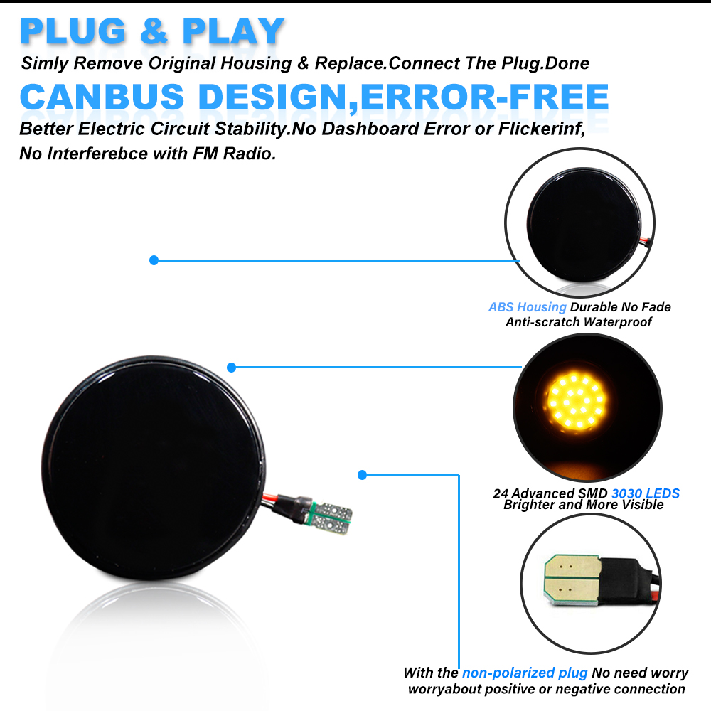 2 pièces iJDM LED feux de posi - Signal Panel Orange avis et prix
