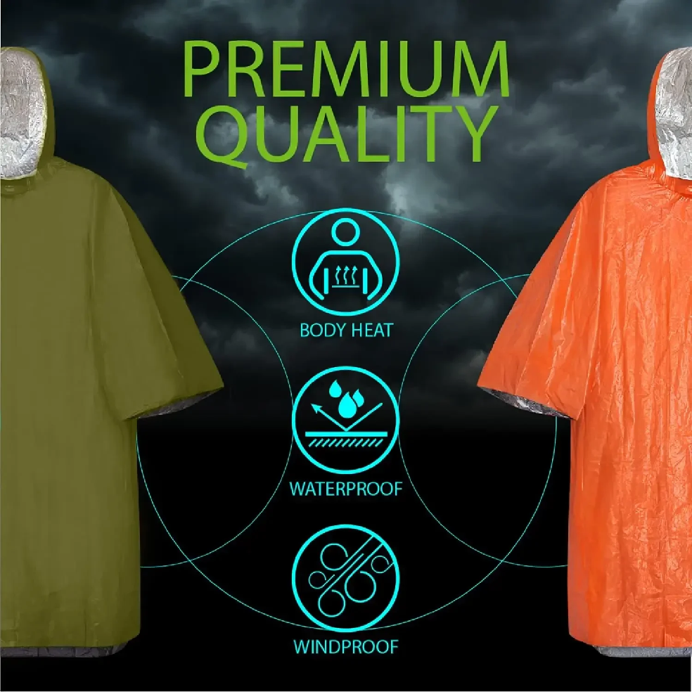 Poncho de pluie d'urgence avec - Emergency Poncho Rain avis et prix