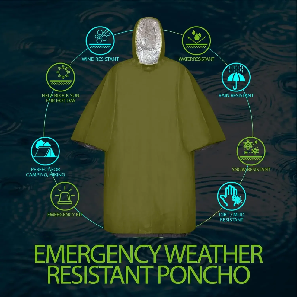 Poncho de pluie d'urgence avec - Emergency Poncho Rain avis et prix